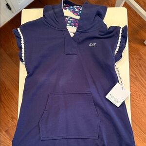 Navy Girls' Hoodie coverup with pocket - Vineyard Vines for Target